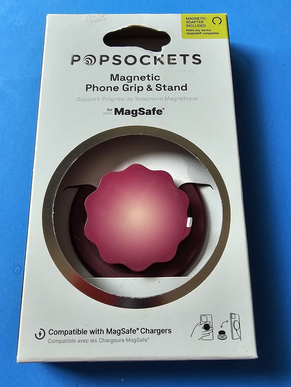 Popsocket - Molded Flower Red Wine MAGSAFE Round PopGrip